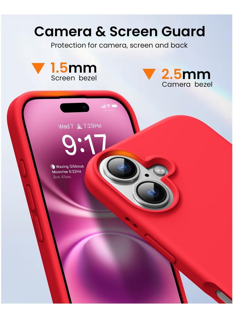 DUSALA iPhone 16 Plus Case, Liquid Silicone Phone Case for iPhone 16 Plus 6.7 Inch, Colorful Silky-Soft Protective Cover (Red) - Image 4