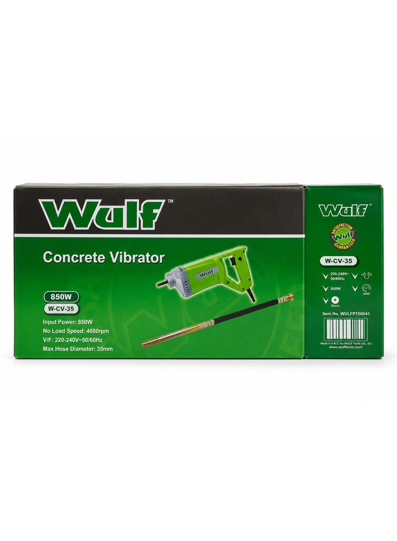 WULF 850W Concrete Vibrator Machine with 35mm Hose, Heavy Duty Electric Concrete Vibrator for Cement Compaction, Construction Work & Air Bubble Removal - Image 2