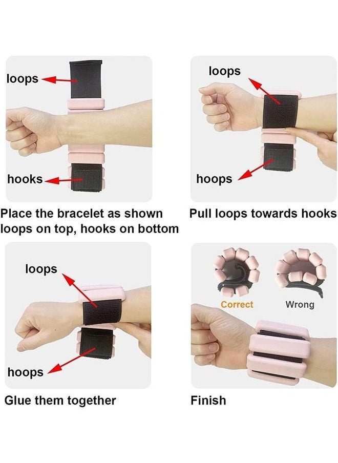 Arabest Wrist Weights, 2 Pack Adjustable Wearable Wrist and Ankle Weights, Weight Bracelet, 450g Each, Silicone Surface, Waterproof and Sweatproof, Fit Women Men Yoga Walking Jogging Dance Fitness  - Image 5