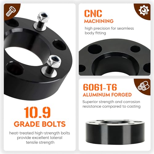 AEagle 2” Front Leveling Lift Kits for Toyota 2005-2023 Tacoma(6 Lug) 2003-2023 4Runner, 07-14 FJ Cruiser(4WD), Raise 50.8mm Forged Aluminum Strut Spacers - Image 3