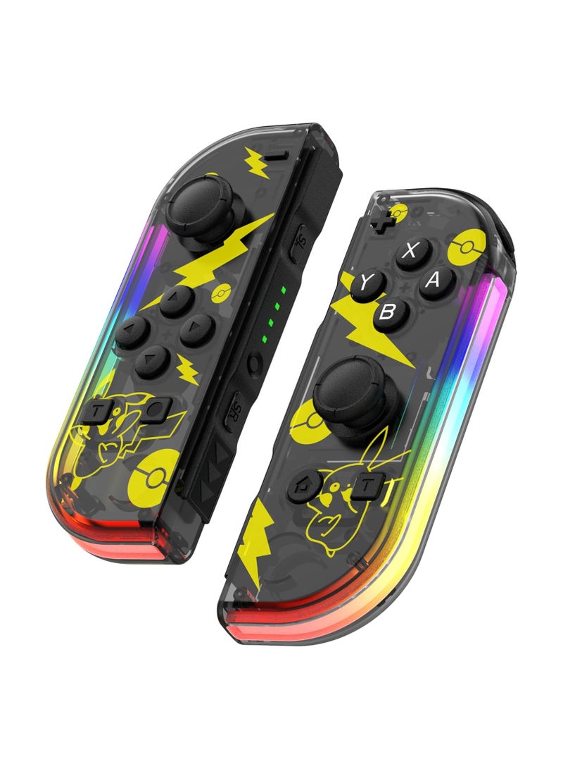 وحدة تحكم Joycon لنينتندو سويتش، بديلة مع إضاءة RGB قابلة للتعديل، توربو واهتزاز، تحكم حركي/وظيفة الاستيقاظ/وظيفة لقطة الشاشة - Image 1