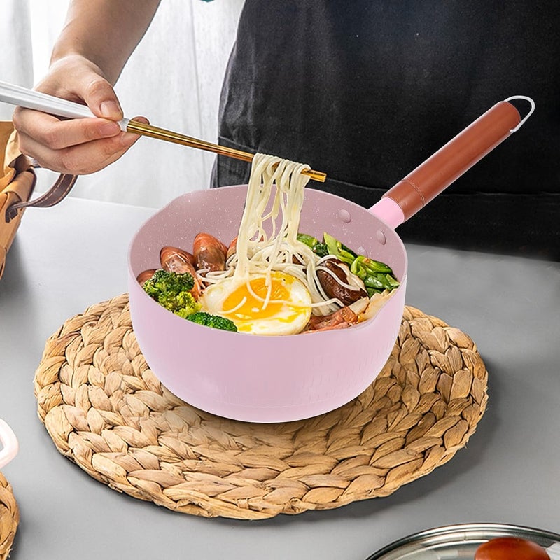 Ciieeo Aluminium Food Pot 18cm Pink Cooking Saucepan for Complementary Feeding Household Soup Pan - Image 4