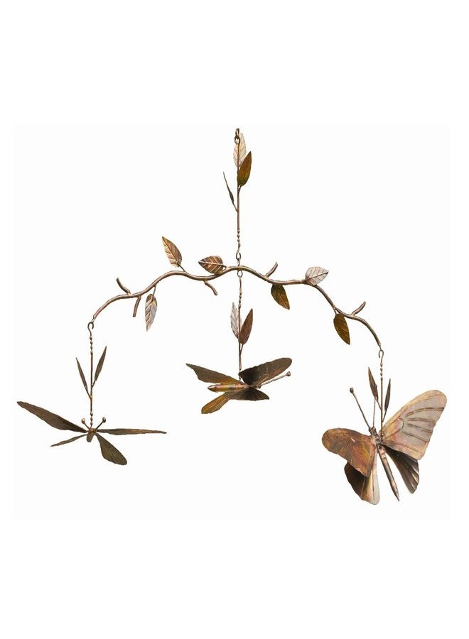 Ancient Graffiti Butterfly Branch Mobile, Flamed Copper - Image 1