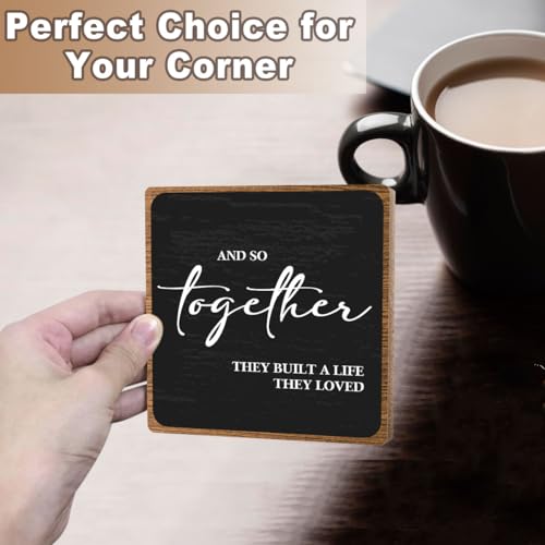 Toerifer Home Wooden Decor Sign, Farmhouse Plaque with Stand, Warmth Housewarming Gifts for Women Men Family, Table Desk Cubicles Accessories for Living Room Bedroom Home Decorations - Image 5