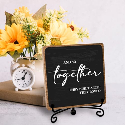 Toerifer Home Wooden Decor Sign, Farmhouse Plaque with Stand, Warmth Housewarming Gifts for Women Men Family, Table Desk Cubicles Accessories for Living Room Bedroom Home Decorations - Image 3