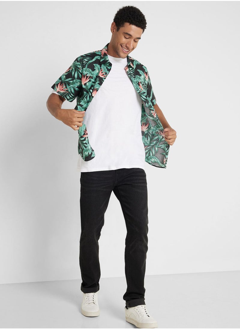 Seventy Five - Leaf Print Shirt - Image 1