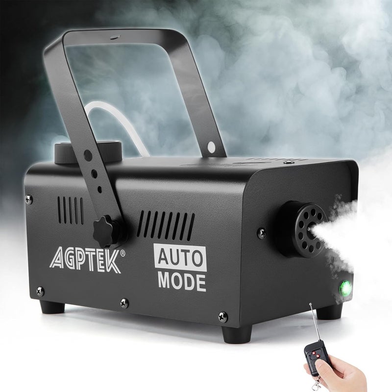 AGPtek Fog Machine, 500W Smoke Machine with Wireless Remote & Automatic Spray Function, Great for Halloween, Christmas, Wedding, Parties, DJ Performance & Stage Show - Image 1