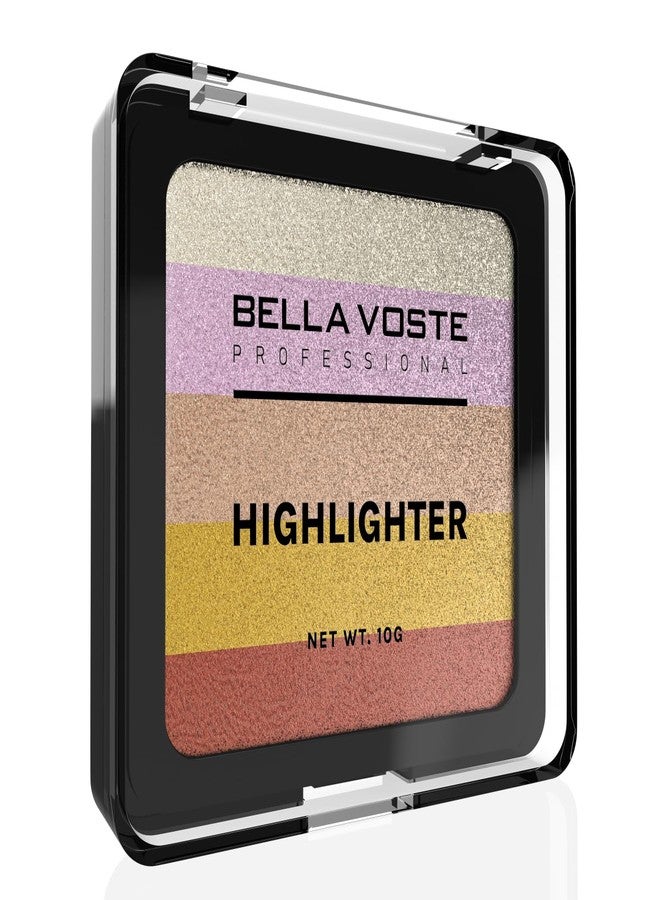 BELLA VOSTE Professional | Unveil Your Inner Glow with 5-in-1 Highlighter Palette | Rich Pigmentation | Glam & Charm | Cruelty Free (BVHL204) - Image 2
