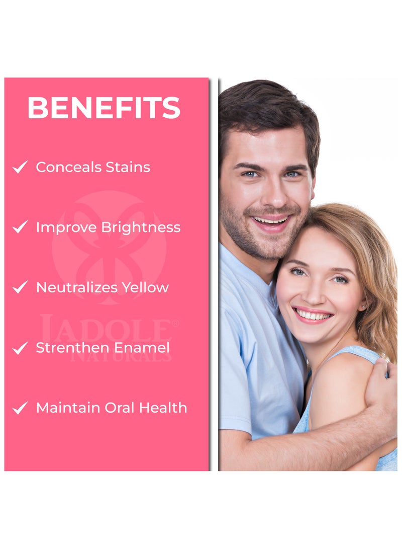 Jadole Naturals 3D Teeth Whitening, Improve Oral Health, Fresh Breathe, Conceals Stain, Neutralizes Yellow, Strengthen Enamel - Image 2