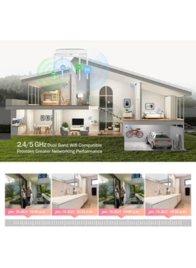 Generic 2.4G/5G Dual Bands WiFi Surveillance Camera 1080P FHD Home Security Camera Wireless IP Camera 360°Pan/Tilt with Auto Tracking Night Vision 2-Way Audio  - Image 4