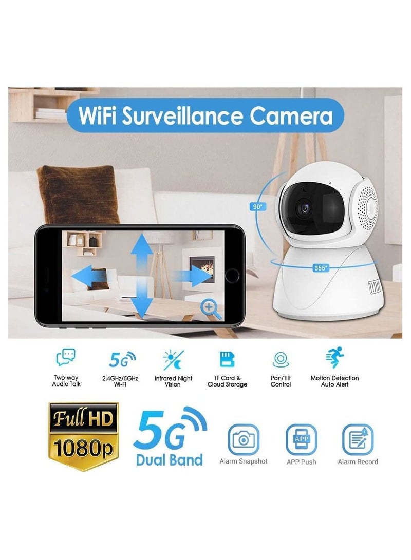 Generic 2.4G/5G Dual Bands WiFi Surveillance Camera 1080P FHD Home Security Camera Wireless IP Camera 360°Pan/Tilt with Auto Tracking Night Vision 2-Way Audio  - Image 2