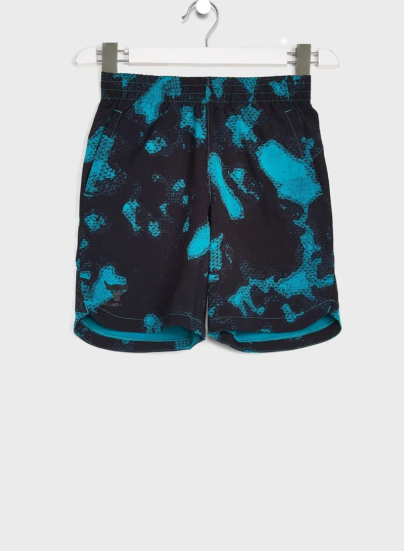 UNDER ARMOUR Youth Project Rock Woven Printed Shorts