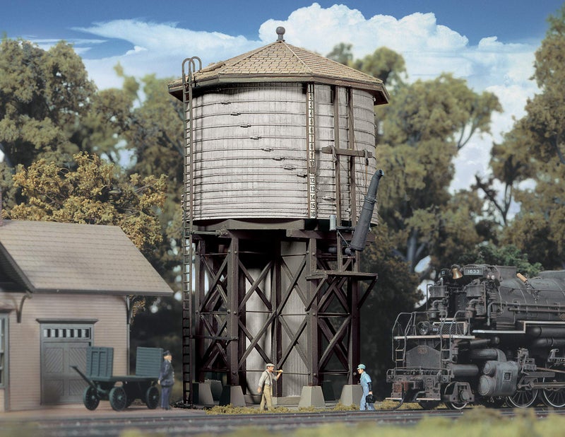 Walthers Cornerstone Series Kit HO Scale Wood Water Tank Gray 8 - Image 4