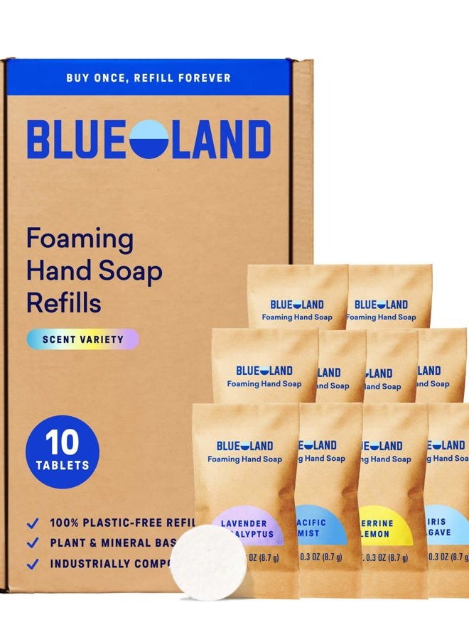 Blueland Foaming Hand Soap Refills - 10 Pack Tablets, Variety Pack Scents, Eco Friendly Hand Soap and Cleaning Products - Makes 10 x 9 Fl oz bottles (90 Fl oz total) - Image 1