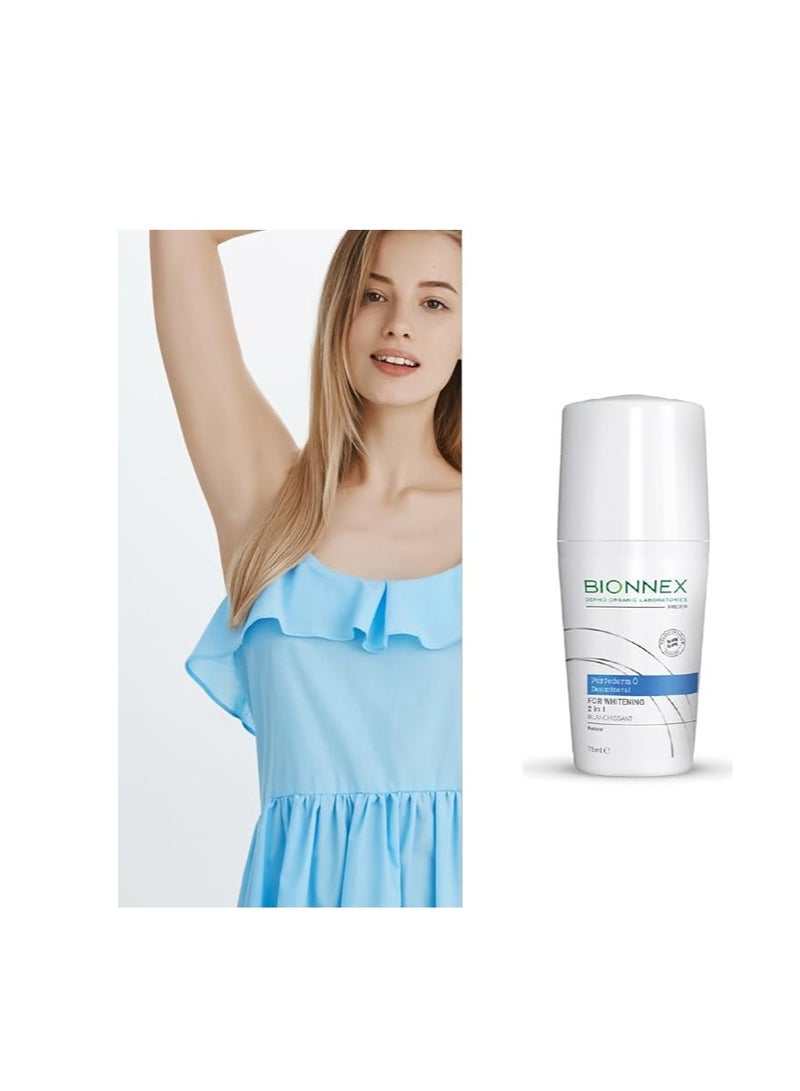 بيونيكس Bionnex Perfederm Deomineral Whitening 2-in-1 Deodorant – Natural Roll On with Arbutin, Amino Acids & Tetra Complex CX19 – Whitens Underarms & Nourishes Skin – 75 ML - Image 5