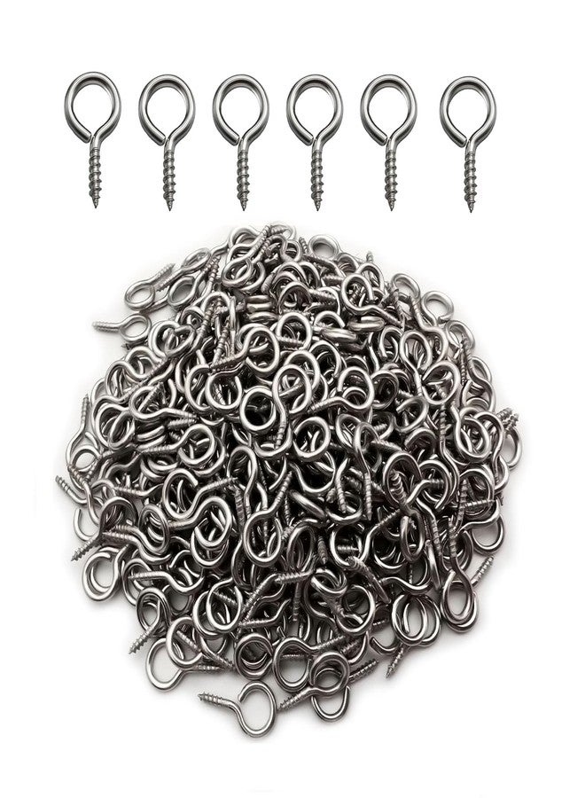 IDEALSV (304) Stainless Steel Small Screw Eyes 0.64x0.33 inch Eyelet Hooks Screws Ring 300 Pcs Small Jewelry Screw Hooks Eye Pins - Image 1