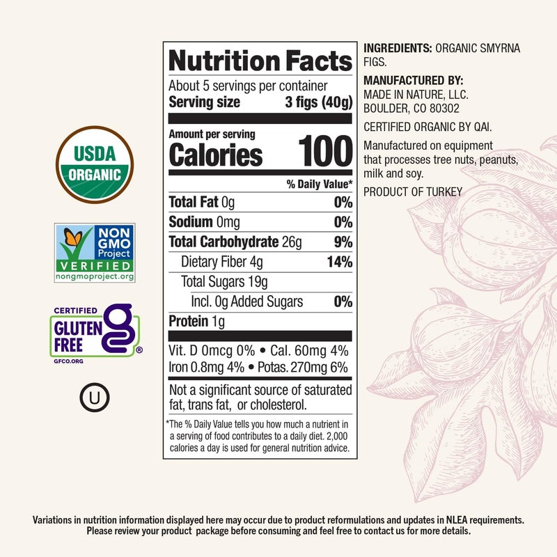 Made in Nature Organic Dried Smyrna Figs - 7oz Bags (6 Count) - Image 3