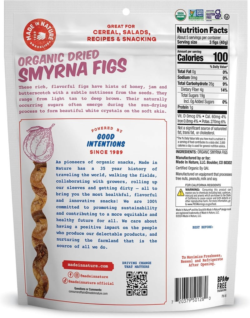 Made in Nature Organic Dried Smyrna Figs - 7oz Bags (6 Count) - Image 2