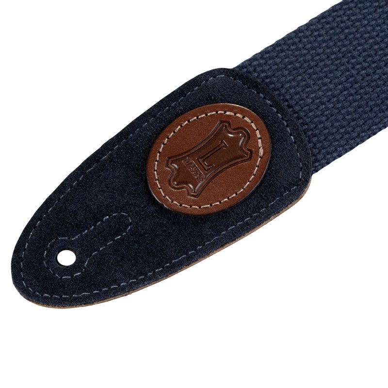 Levy's Leathers 2" Signature Series Cotton Guitar Strap with Suede Ends and Tri-glide Adjustment; Navy (MSSC8-NAV) - Image 2