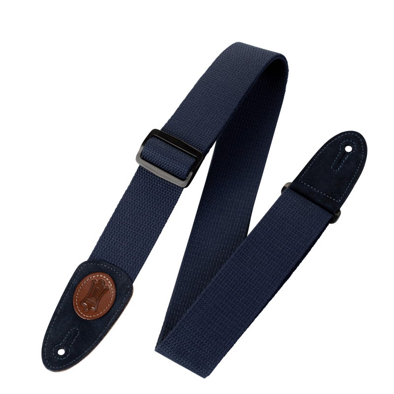 Levy's Leathers 2" Signature Series Cotton Guitar Strap with Suede Ends and Tri-glide Adjustment; Navy (MSSC8-NAV) - Image 1