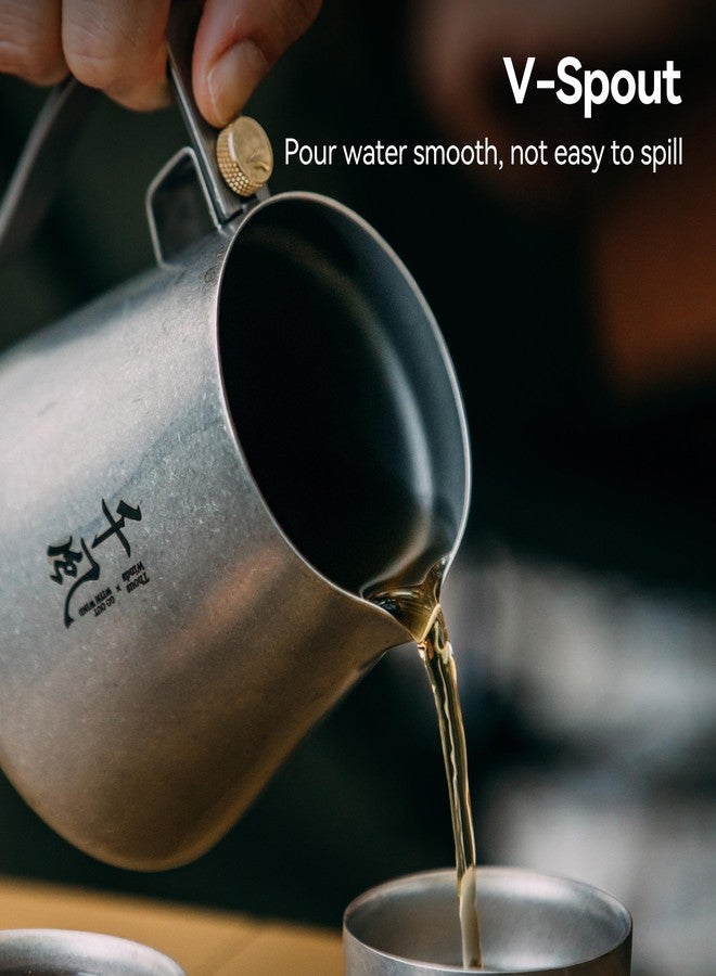 Thous Winds Titanium Tea Set, Portable Kung Fu Tea Pot with 3 Tea Cups, Double-layer Teapot with Strainer, Lightweight Tea Make for Outdoor Camping Backpacking Coffee - Image 4