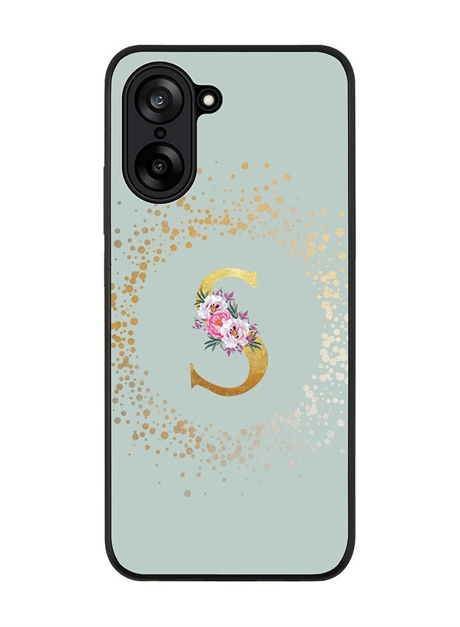 Stylizedd For OnePlus Nord CE5 / Ace 5 Racing Case,Slim fit Camera Protection, Shockproof Thin Phone cover  - Custom Monogram Floral - S  (Light Grey )