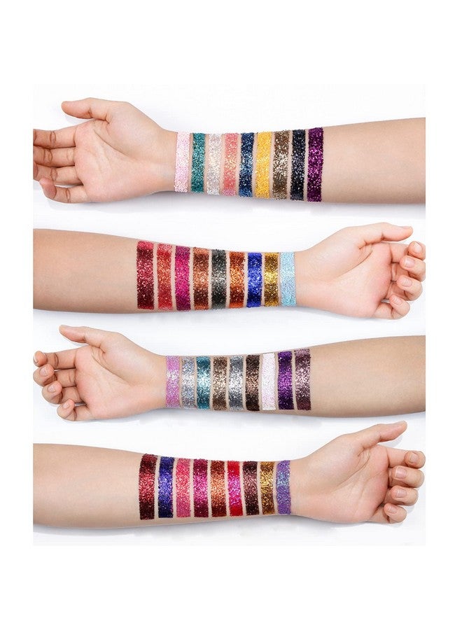 Glitter Eyeshadow Palette 10 Colors Sparkle Shimmer Eye Shadow Highly Pigmented Long Lasting Makeup Palette 13G (01)