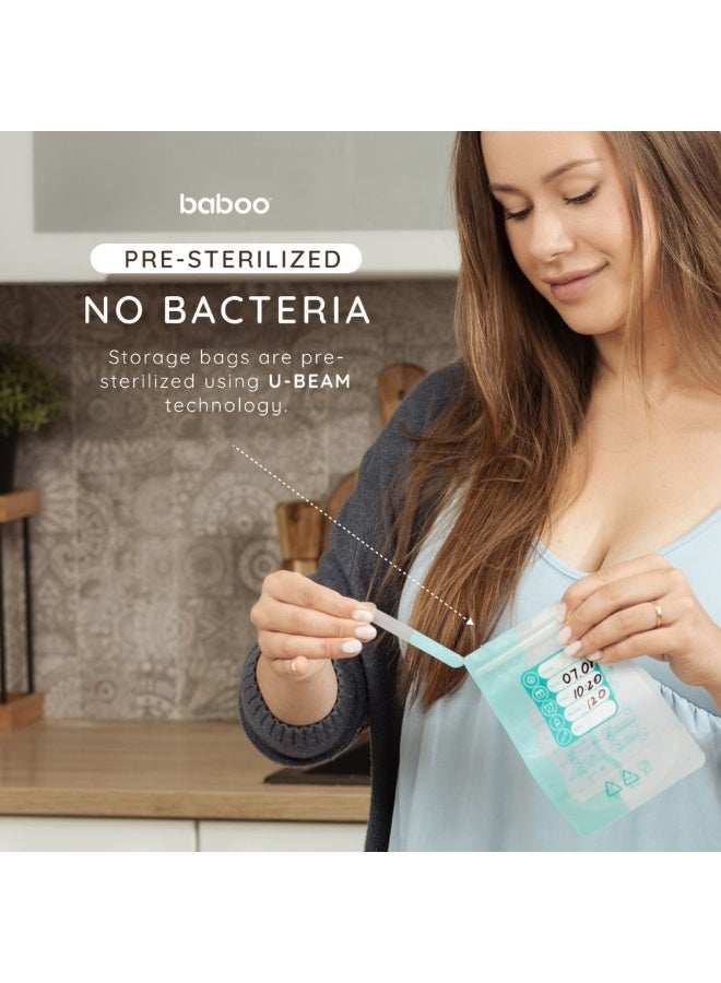 Baboo Easy Pour Breastmilk Storage Bag 250 ml - Self-Standing Leak-Proof Pre-Sterilized Breast Milk Storage Bags -  BPA-Free & Freezer Safe 250ml (8.5 OZ) Capacity - 25 pcs - Image 4