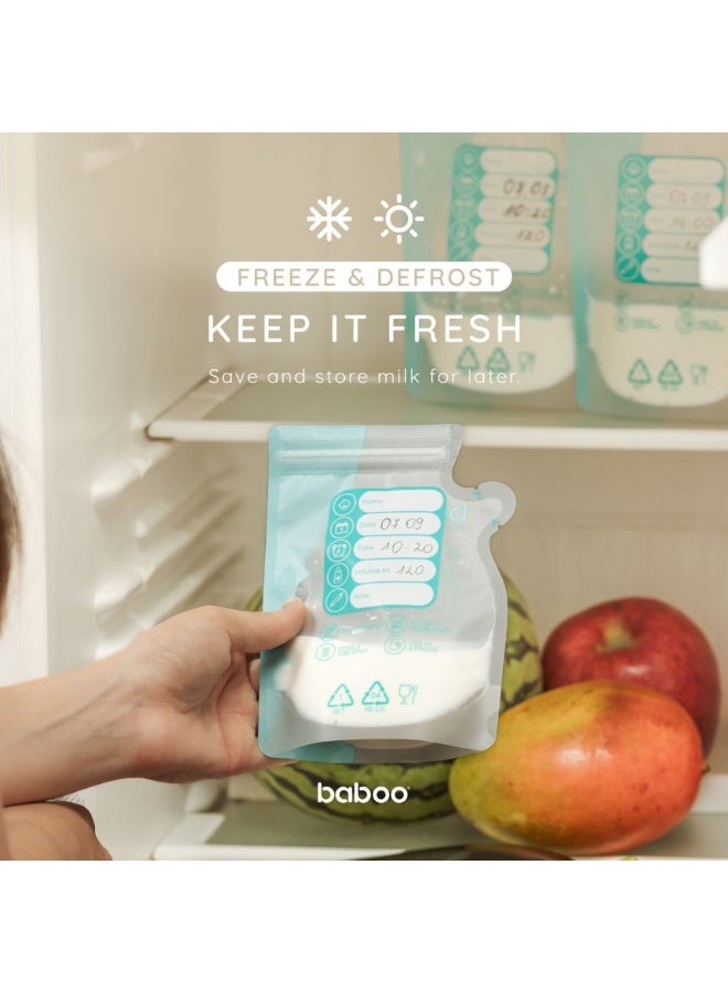 Baboo Easy Pour Breastmilk Storage Bag 250 ml - Self-Standing Leak-Proof Pre-Sterilized Breast Milk Storage Bags -  BPA-Free & Freezer Safe 250ml (8.5 OZ) Capacity - 25 pcs - Image 3