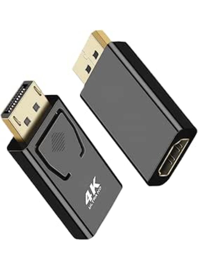 DisplayPort to HDMI Adapter (2-Pack) - 4K & 1080P DP Male to HDMI Female Converter - Durable & Reliable Connector for Laptop, PC, Projector, and HDTV - Image 1