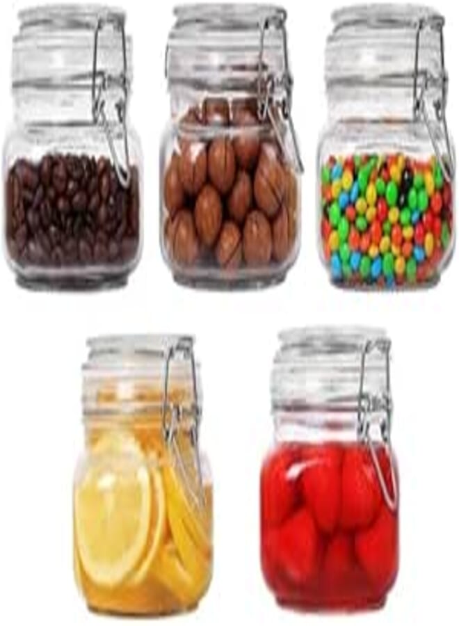 Generic Glass Storage Jars with Airtight Clamp Lid, 130ml, Set of 3 .nin