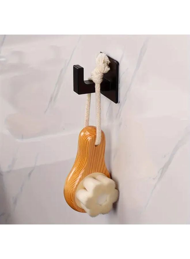 4pcs Heavy Duty Aluminum Self Adhesive Wall Hooks No Drill Towel Coat Hangers Modern Black - Image 5