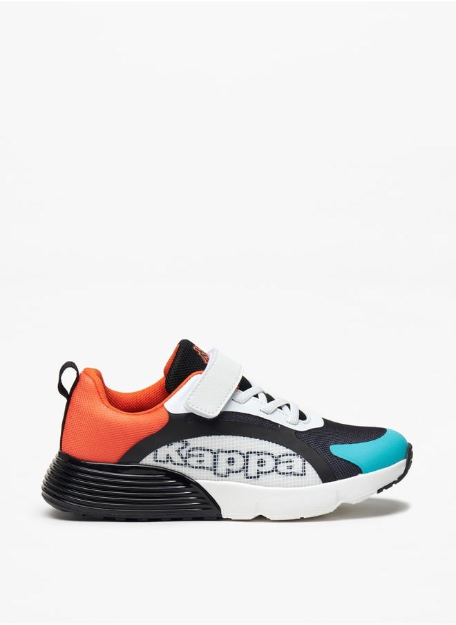 Kappa - Boys' Logo Print Sports Shoes with Hook and Loop Closure - Image 1