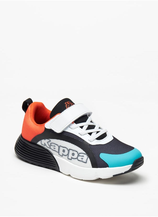 Kappa - Boys' Logo Print Sports Shoes with Hook and Loop Closure - Image 1