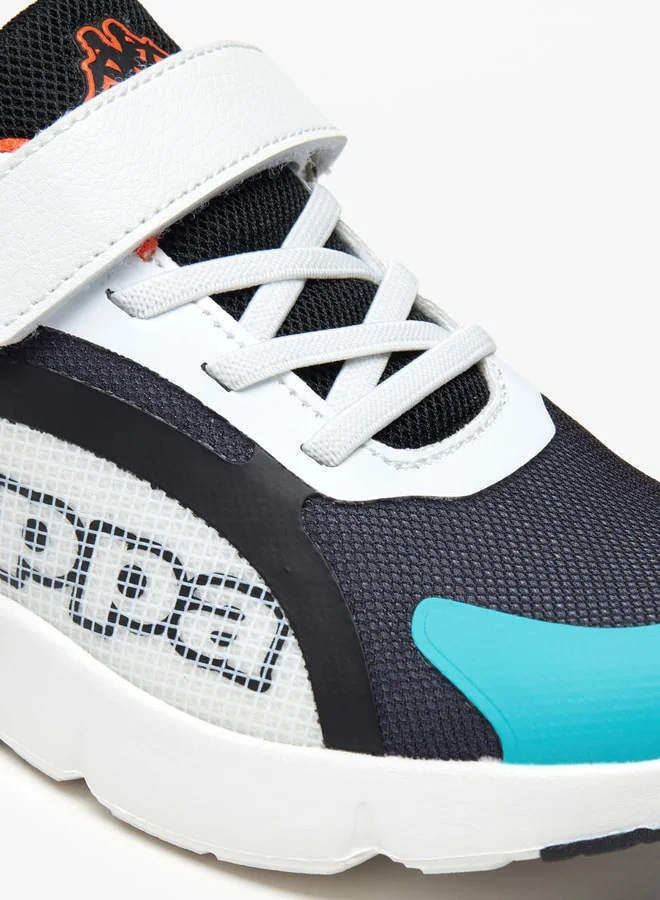 Kappa Boys' Logo Print Sports Shoes with Hook and Loop Closure