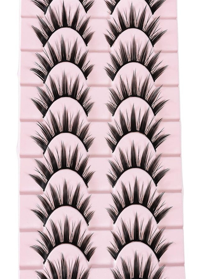 DSLONG 10 Pairs Manga Lashes Spiky Anime Cosplay Lashes 15mm Janpanese False Eyelashes Manhua Anime Doll Eye Lashes Halloween Makeup False Lashes - Image 3
