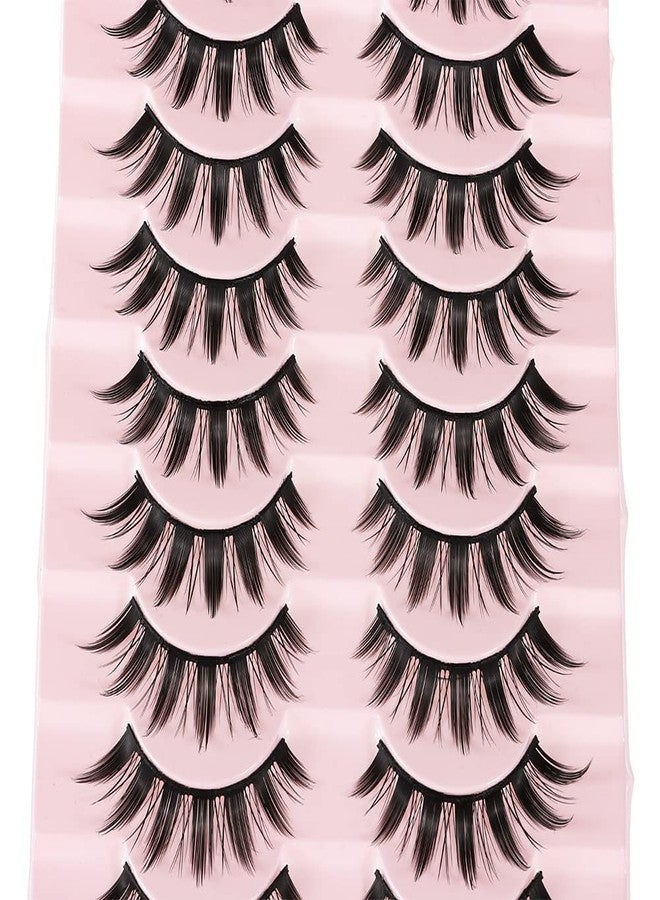 DSLONG 10 Pairs Manga Lashes Spiky Anime Cosplay Lashes 15mm Janpanese False Eyelashes Manhua Anime Doll Eye Lashes Halloween Makeup False Lashes - Image 5