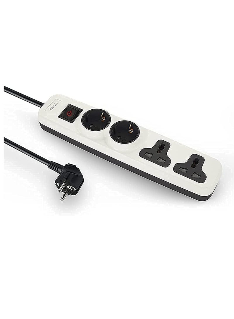iLOCK Power Strip Ilock Pro 4 Outlets (2 Schuko Sockets + 2 Universal Sockets) 2m cable 3680 watt 16A White - Image 1