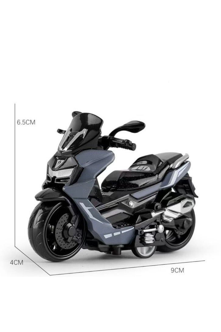 HALAMODO 2-Piece 1:36 Scale Alloy Motorcycle Model Set , Grey And Orange Scooter, Pull-Back Toy Vehicle, Model Vehicle for Kids Boy Girl Gift , Collectible Display ,Grey/Orange 9 cm*6.5 cm*4 cm - Image 1