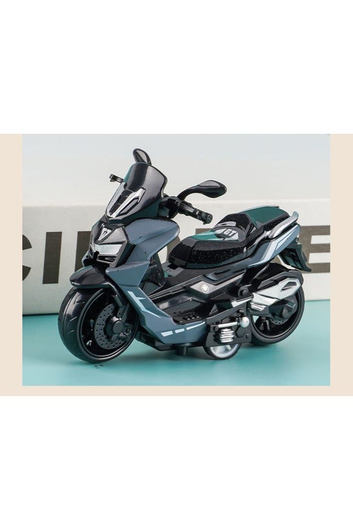 HALAMODO 2-Piece 1:36 Scale Alloy Motorcycle Model Set , Grey And Orange Scooter, Pull-Back Toy Vehicle, Model Vehicle for Kids Boy Girl Gift , Collectible Display ,Grey/Orange 9 cm*6.5 cm*4 cm - Image 3