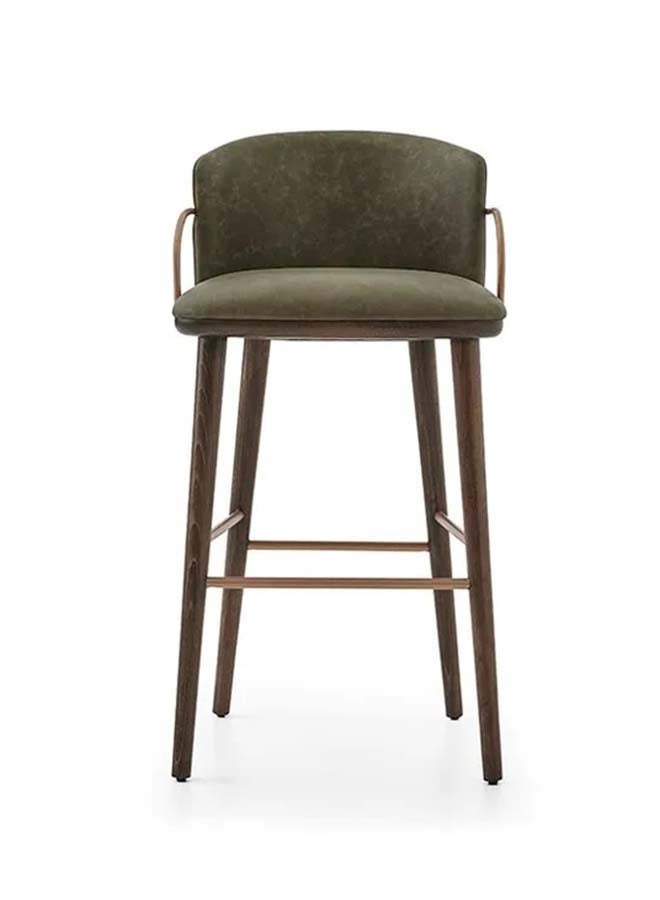 Woplek Comfort Green Modern Bar Chair with Backrest  - Image 2