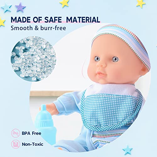 SMILESSKIDDO Twin Baby Dolls 12 inch Two Soft Body Doll with Rompers Hat and Pacifier Doll Bibs Dolls Play Set for 2 3 4 5 Year Old Boys and Girls Gift - Image 5
