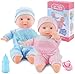 SMILESSKIDDO Twin Baby Dolls 12 inch Two Soft Body Doll with Rompers Hat and Pacifier Doll Bibs Dolls Play Set for 2 3 4 5 Year Old Boys and Girls Gift - Image 2