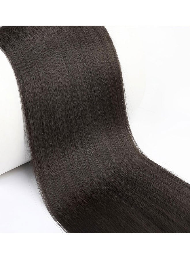 HAWAWA 60cm Long Ponytail Extension, Warp Around Pony Tail with Elastic Band, Synthetic Straight Braiding Hair Ponytail DIY Braided for Women Girls  Hairpieces  Natural Black - Image 2