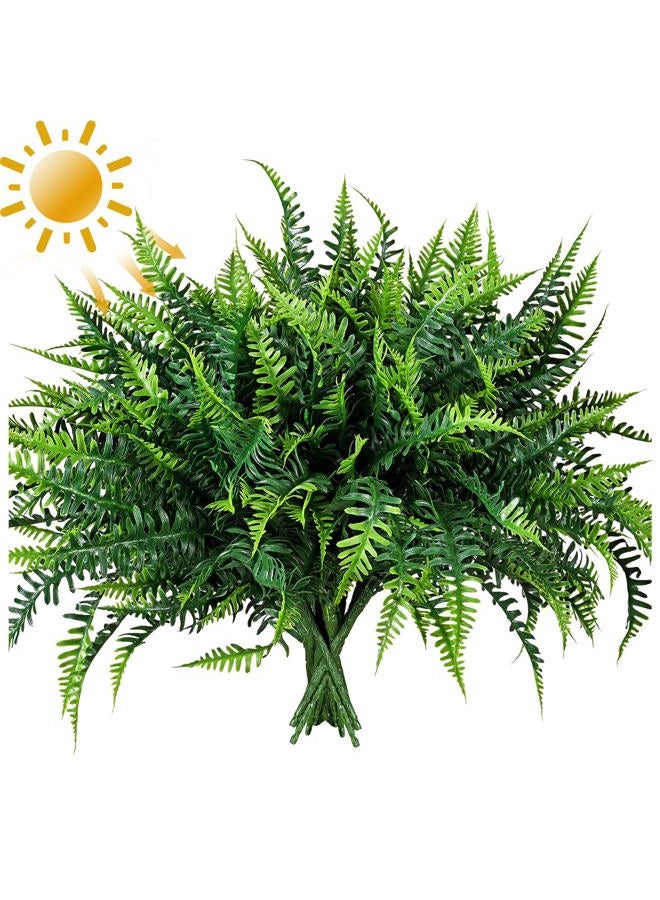 alyptus UV Resistant Artificial Plants Outdoor 16 Bundles Fake Ferns Green Leaves Faux Greenery, Plastic Flowers for Outdoors Front Porch, Patio, Planters, Décor, Garden Decorations (Fern) - Image 1