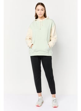 adidas Originals Women Sportswear Fit Long Sleeve Outdoor Hoodie, Light Green  - Image 2