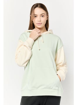 adidas Originals Women Sportswear Fit Long Sleeve Outdoor Hoodie, Light Green  - Image 1