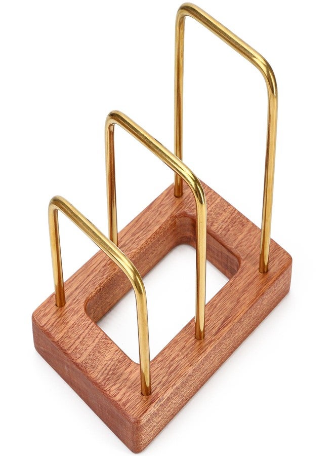 KH866 Chopping Board Rack with Wood Base - Multi-Layer Lid Holder, Baking Pan Storage Organiser Cabinet Accessory for Home Kitchen - Image 1