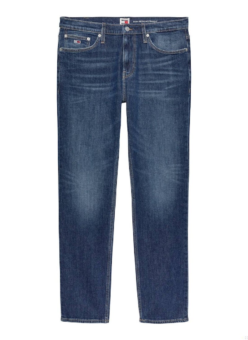 TOMMY JEANS Men's Ryan Embroidery Slim Straight Jeans, Blue - Cotton  - Image 3