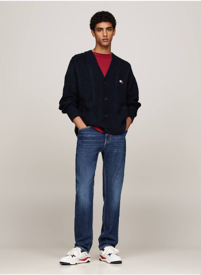 TOMMY JEANS Men's Ryan Embroidery Slim Straight Jeans, Blue - Cotton  - Image 4
